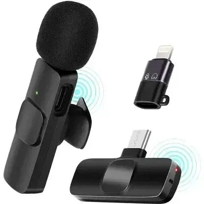 Wireless Lavalier Lapel Microphone For IPhone IPad Professional Wireless Clip Mic - Cordless Omnidirectional Condenser Recording Mic For Interview Video Podcast Vlog YouTube
