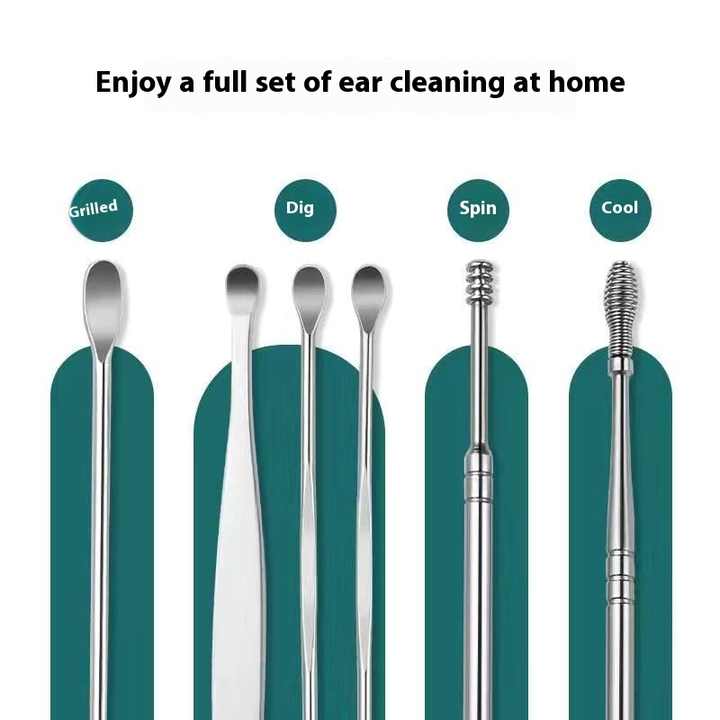 Ear Wax Cleaning Kit, 6 Pcs Ear Pick Tools